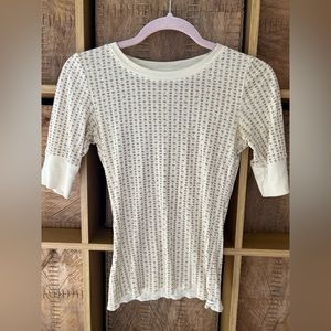 Vintage Pointelle Floral Top S